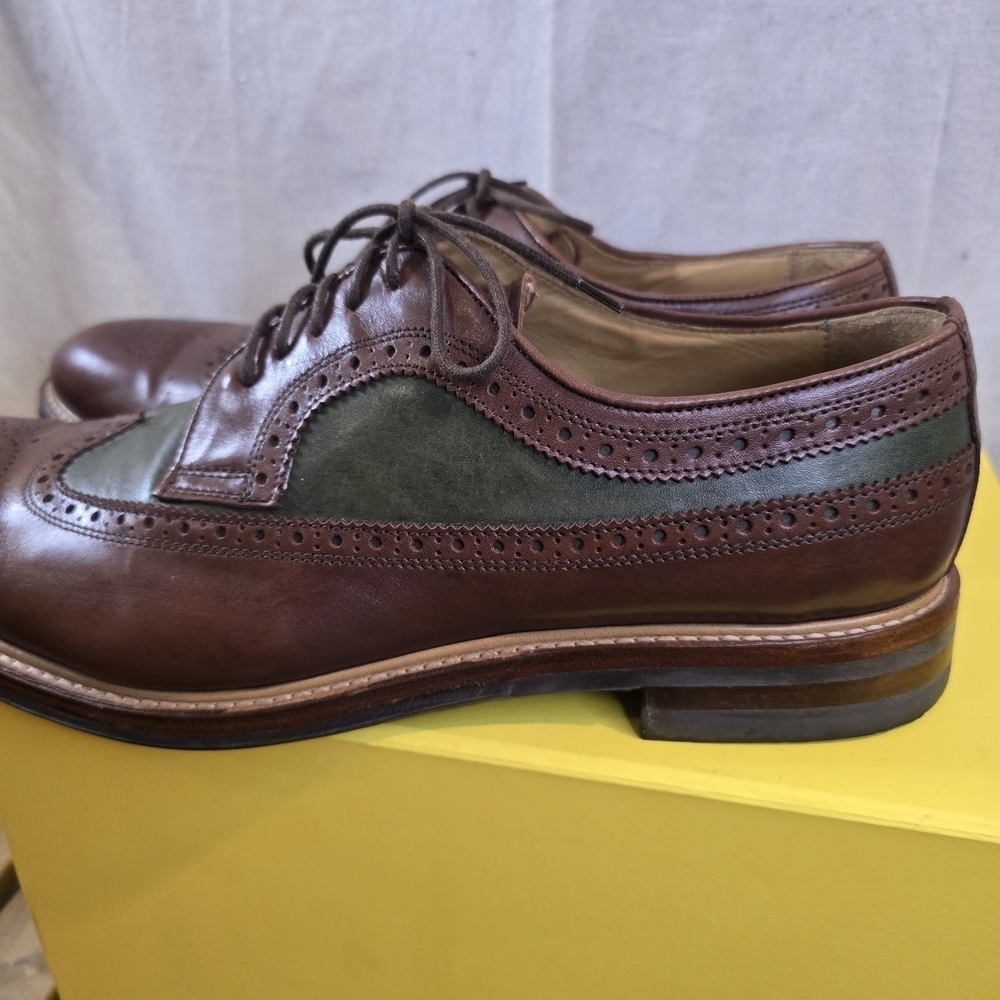 Charles Tyrwhitt Brown and Olive Oxfords - Picture 6 of 12